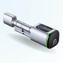 Cylindre électronique de serrure connecté LOCKY-10 BIO à empreinte digitale et badge RFID MIFARE