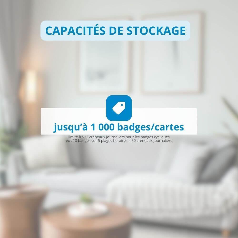 Capacités de badges pour la serrure connectée LOCKY-13