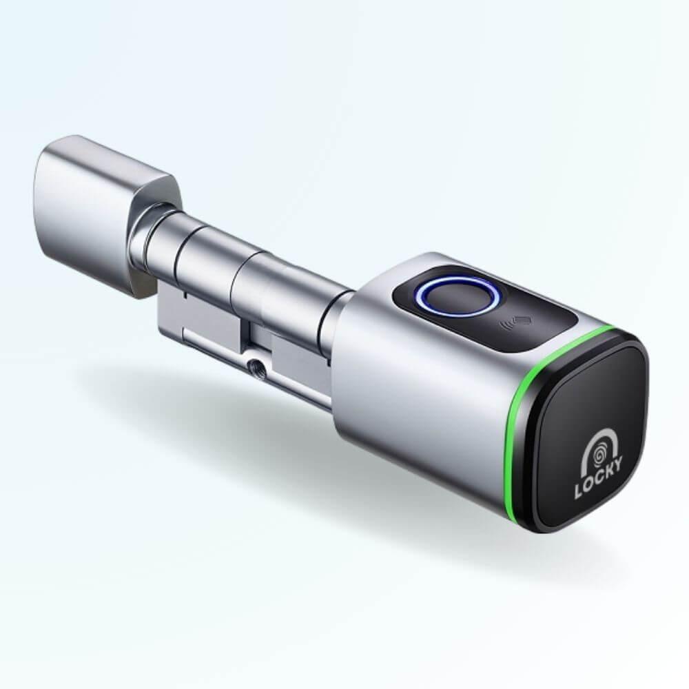 Cylindre connecté à empreintes et badge LOCKY-10 BIO