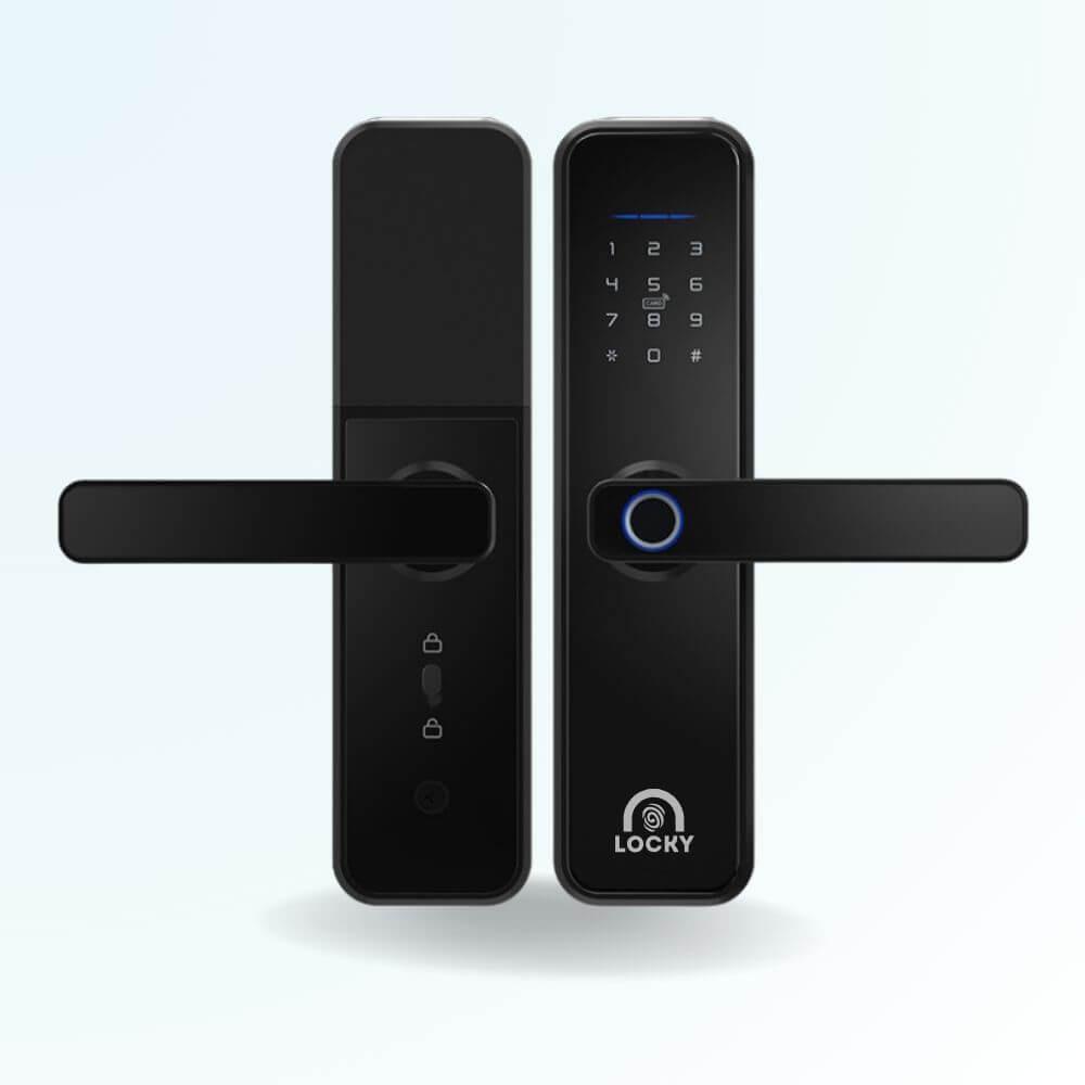 Serrure biométrique connectée LOCKY-2 à empreintes, codes et badges
