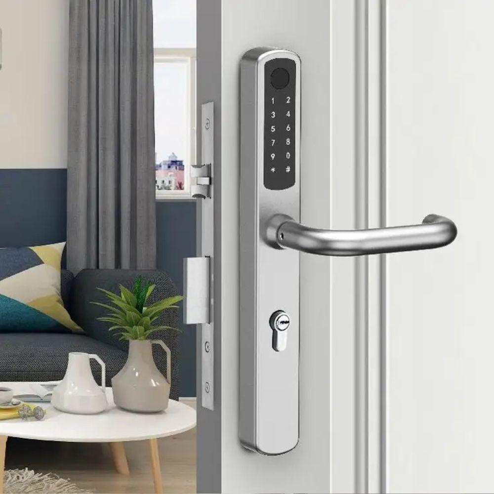 Serrure connectée à empreintes, codes et badges LOCKY-9 V2