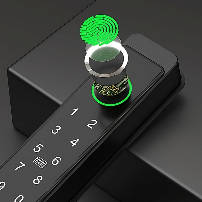 Serrure connect&eacute;e avec ouverture par biom&eacute;trie