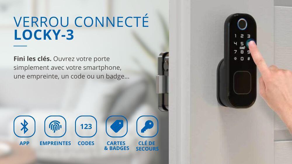 Verrou connect&eacute; biom&eacute;m&eacute;trique LOCKY-3