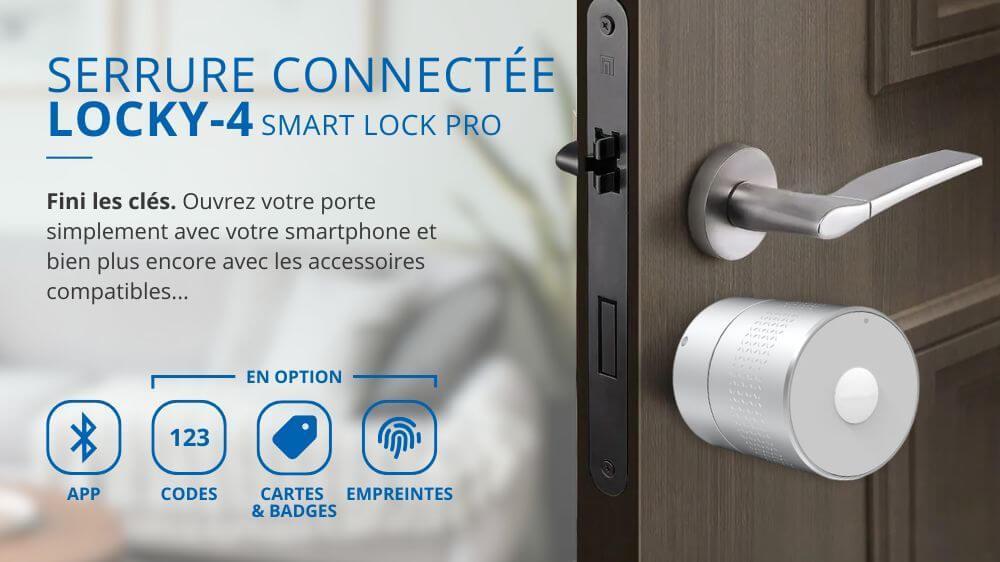 Serrure connect&eacute;e &eacute;lectronique LOCKY-4 Smart Lock PRO
