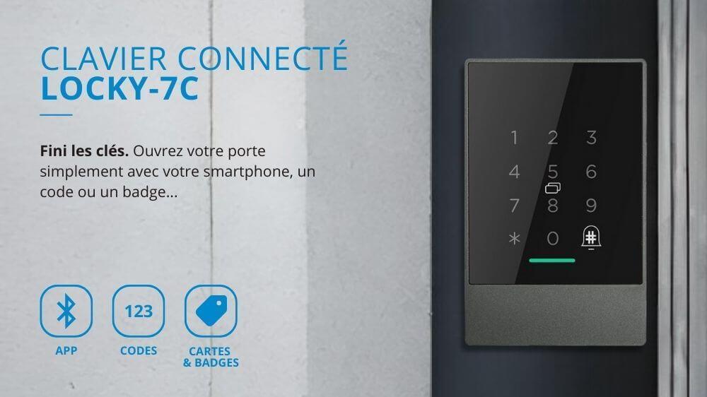 Clavier de contr&ocirc;le d'acc&egrave;s connect&eacute; &eacute;lectronique LOCKY-7C